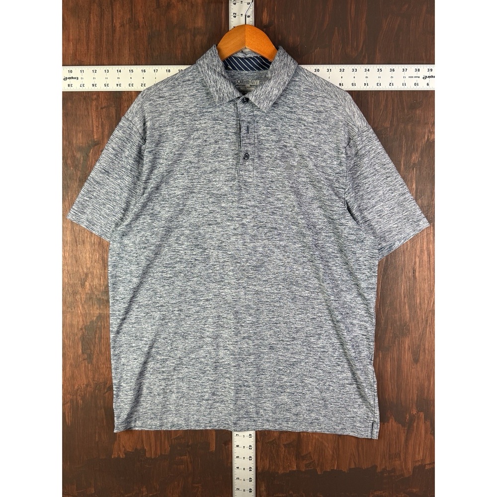 Under Armour Playoff Polo Shirt Stretch Golf Wicking Heather Navy‎ Blue Men's XL
